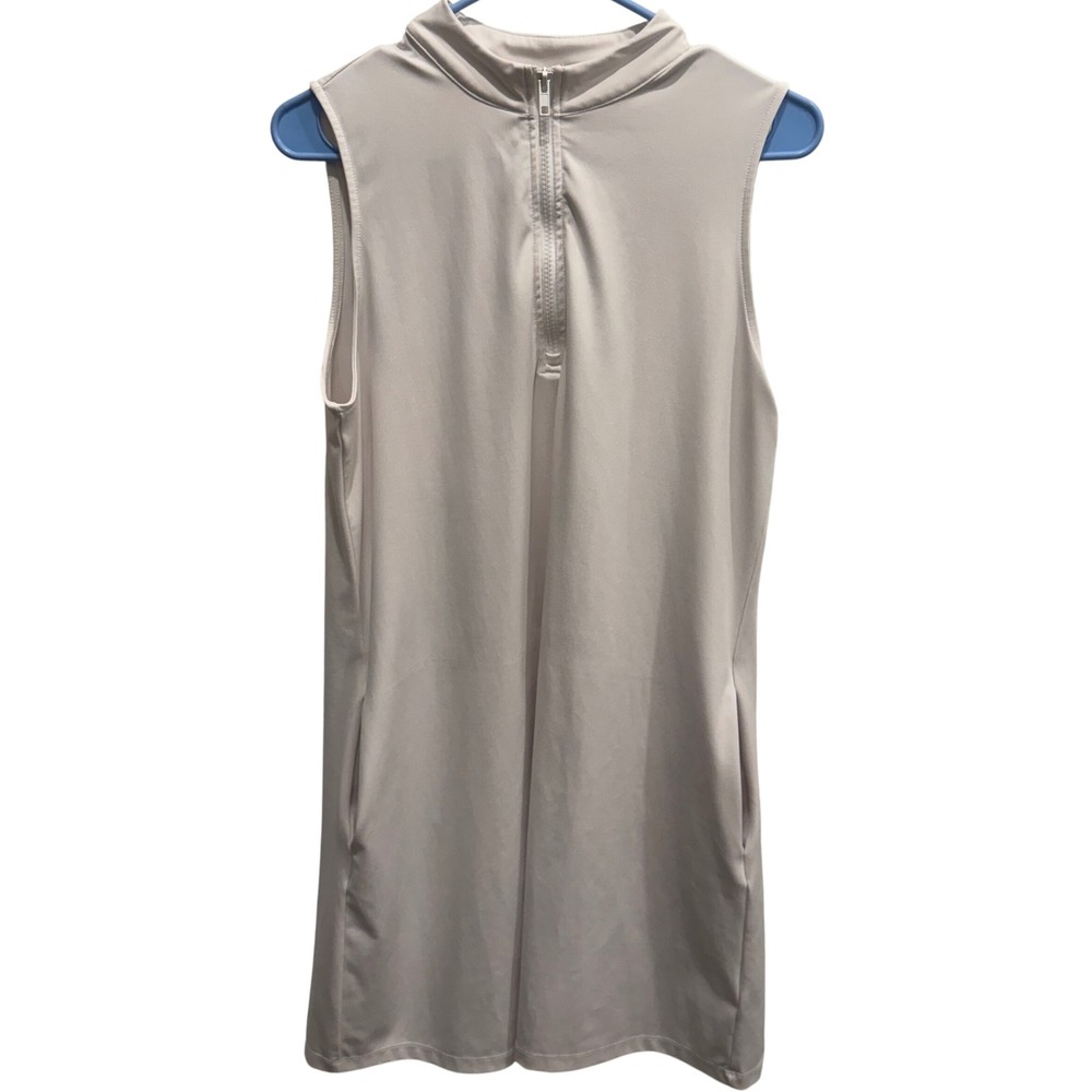 Tommy Bahama Sleeveless Hooded Shift Dress in Light Beige/Cream